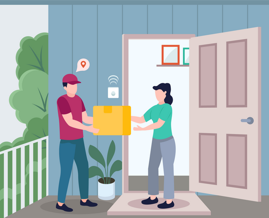 delivery-man-delivering-package-at-doorstep-illustration-svg-download-png-5690123