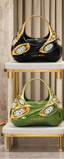 LIZYWIN Sculptural bags - Black and Green