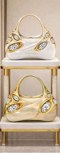 LIZYWIN Sculptural bags - Off white and light gold