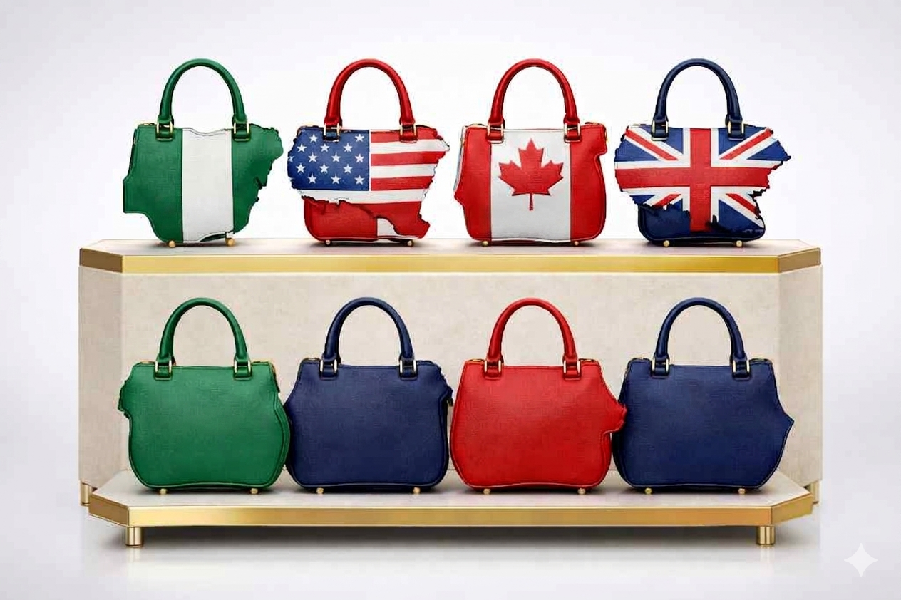 4 COUNTRIES MAP BAGS BY LIZYWIN