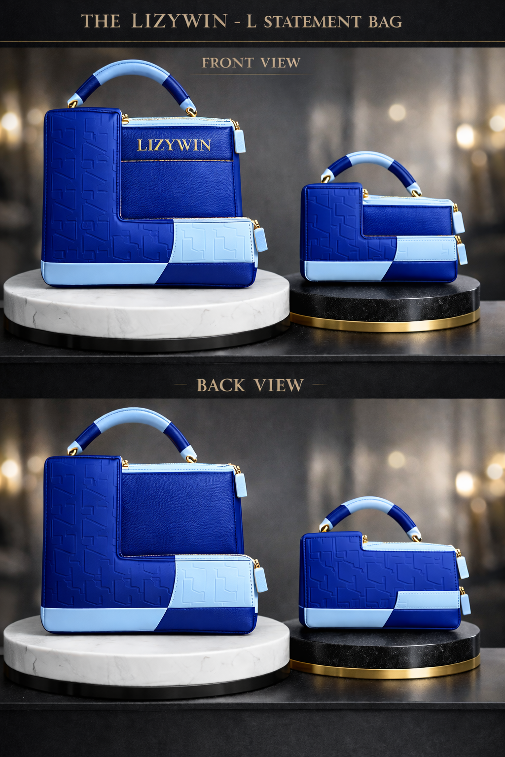 LIZYWIN L statement bag - Royal and sky blue